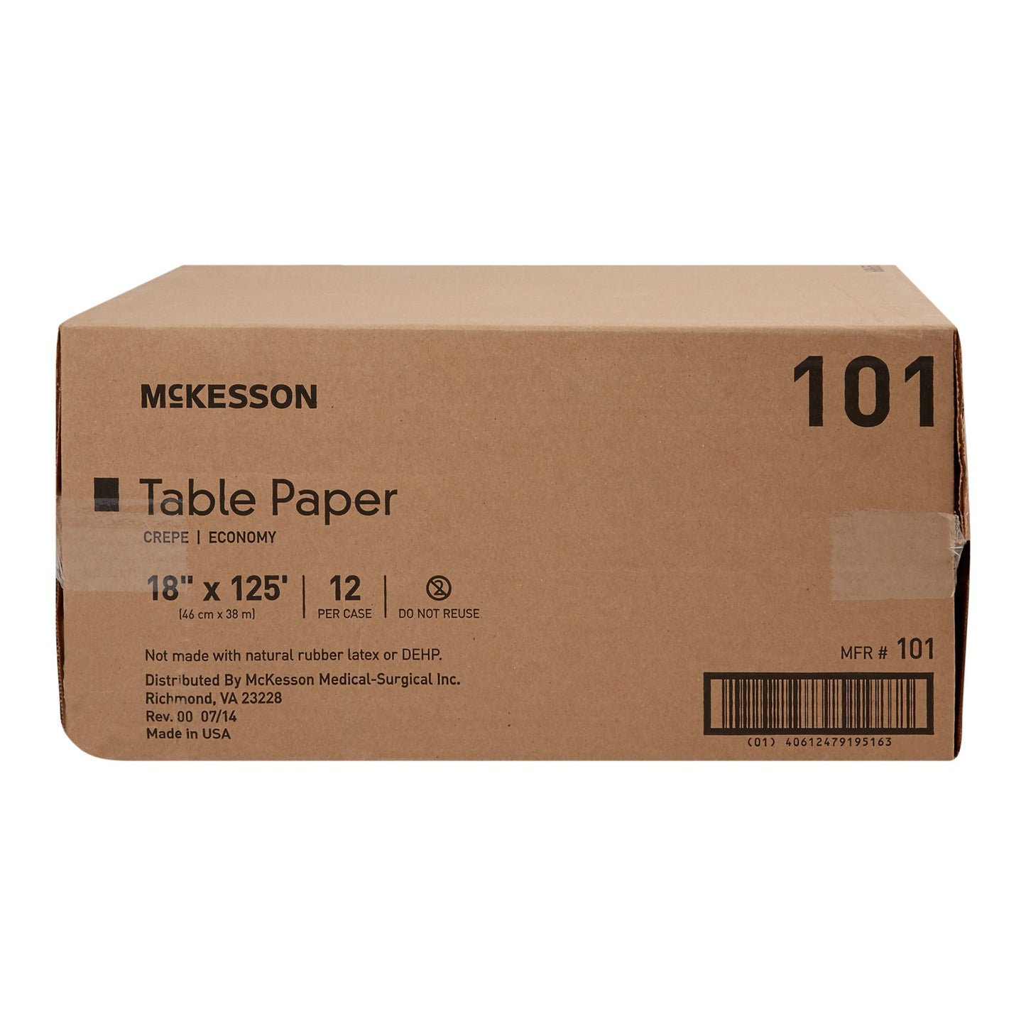 PAPER, TABLE CREPE ECON WHT 18"X125'
