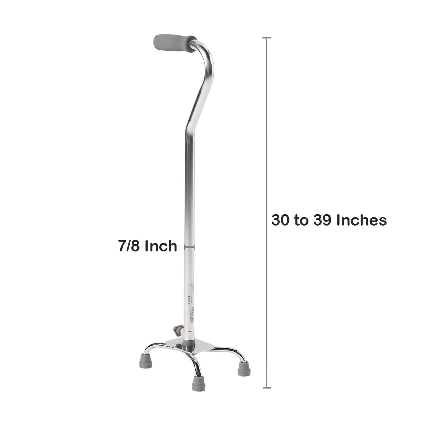 CANE, QUAD/SM BASE ALUM CHROME