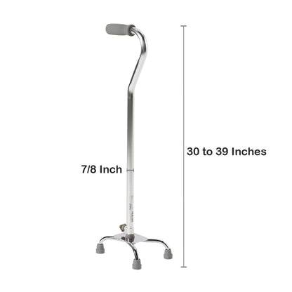 CANE, QUAD/SM BASE ALUM CHROME