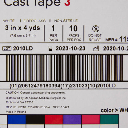 TAPE, CAST WHT LF 3"X4YDS