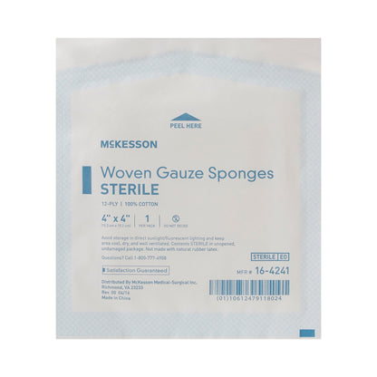 SPONGE, GAUZE 12PLY STR 4"X4"