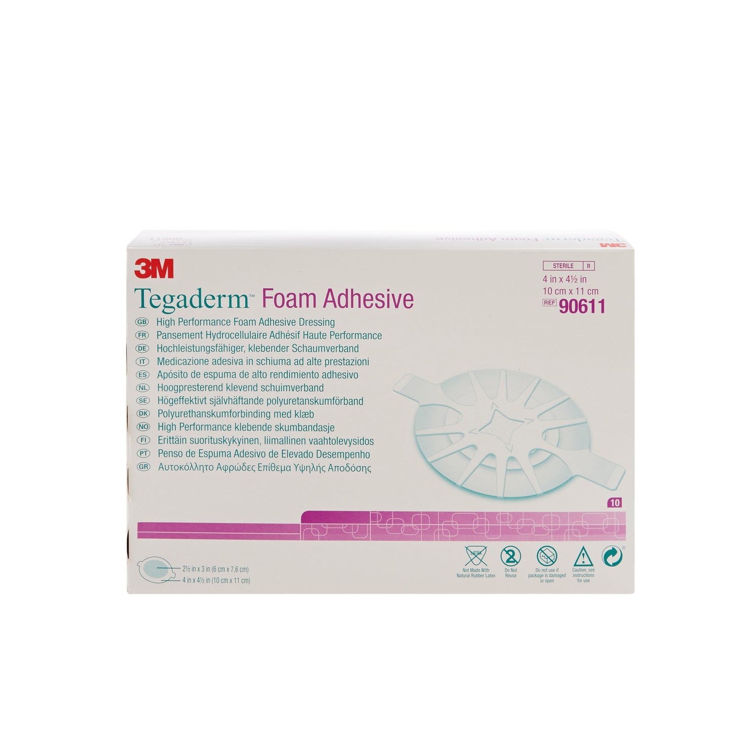 DRESSING, TEGADERM FOAM ADHSV4"X4.5"