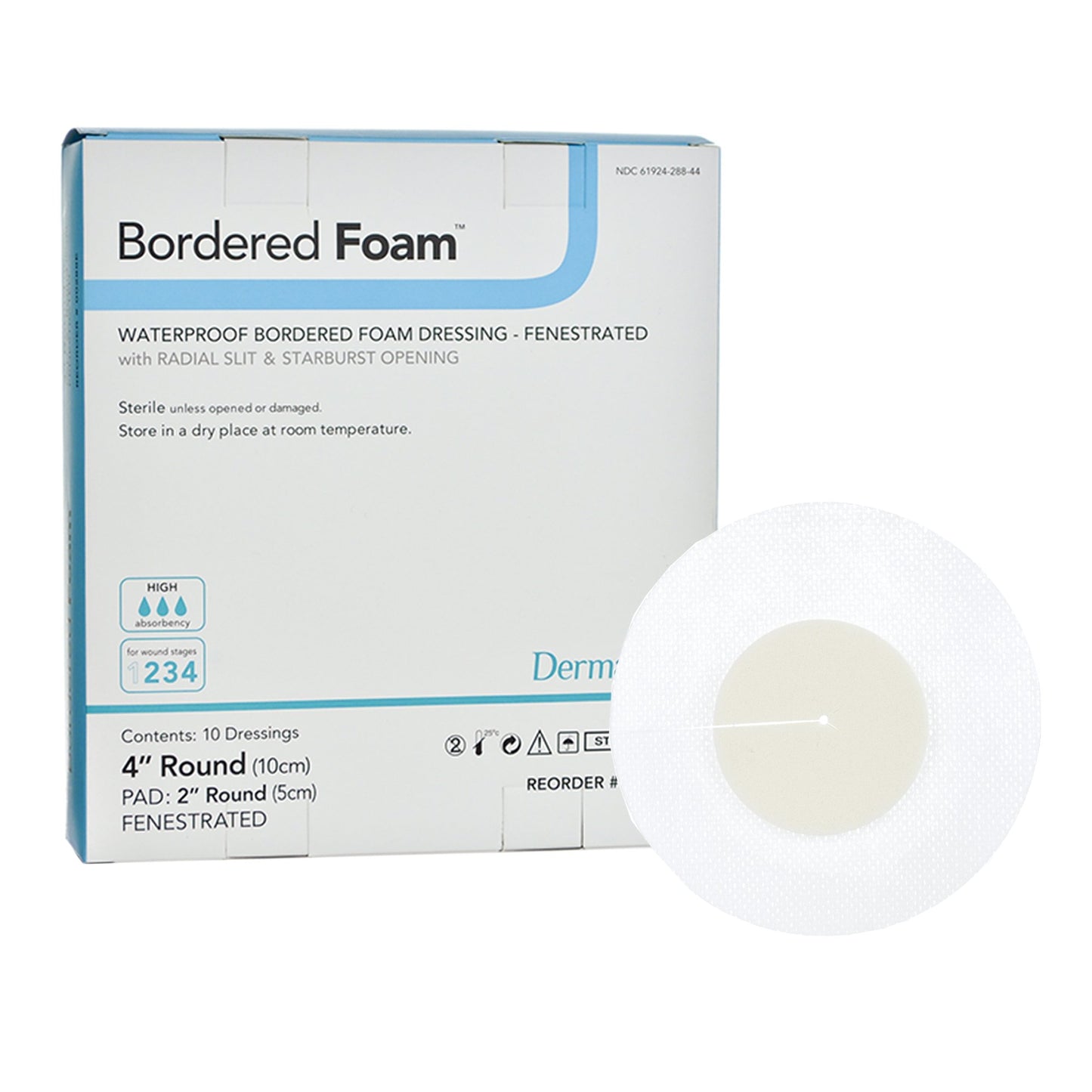 DRESSING, FOAM DERMARITE ROUNDBORDER 4"