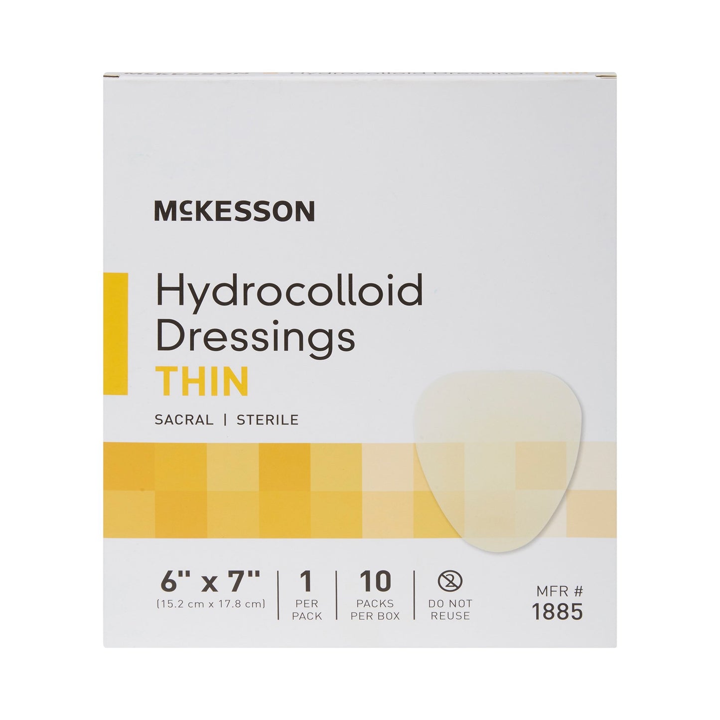 DRESSING, HYDROCOLLOID THIN STR SACRAL 6"X7"