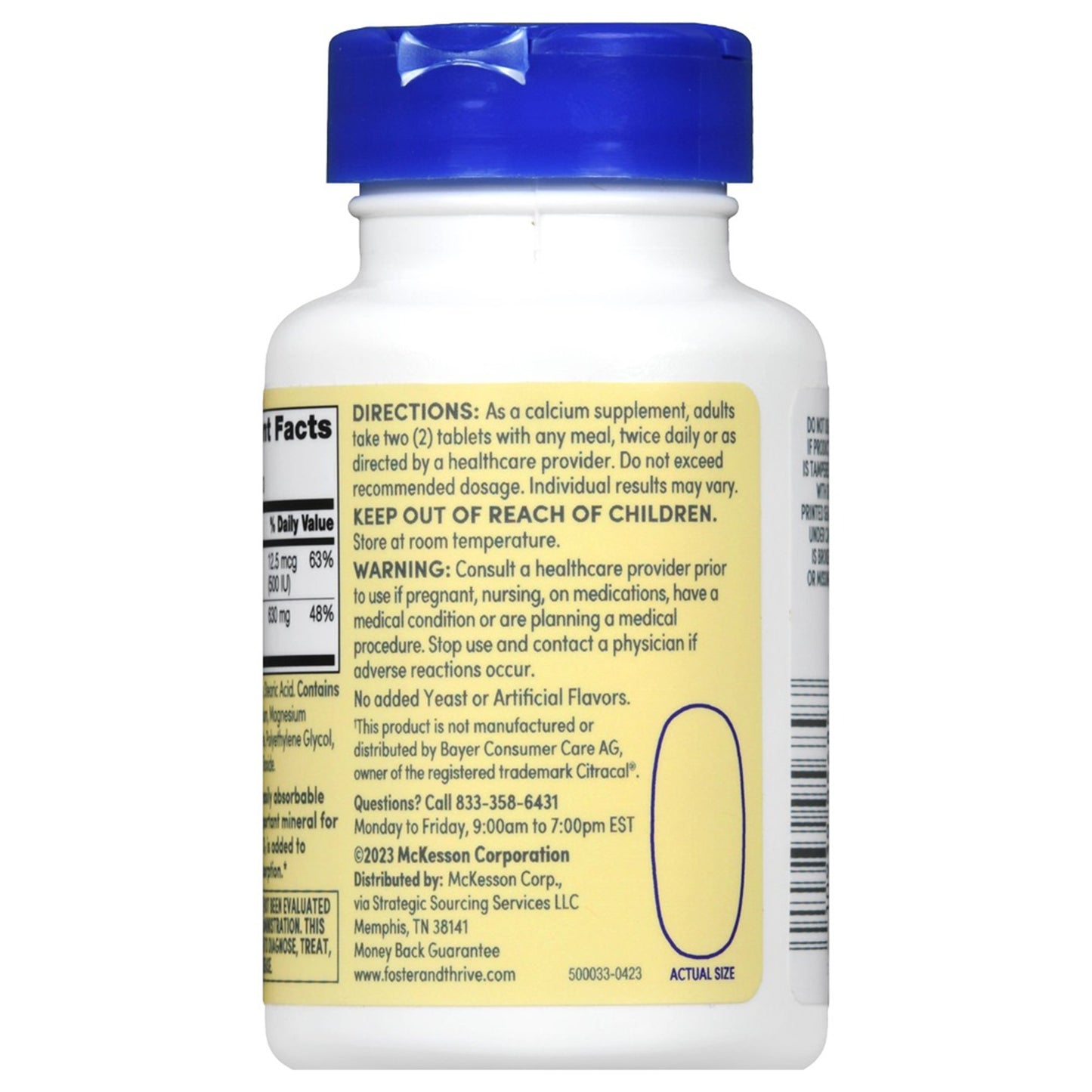 CALCIUM CITRATE+VITAMIN D3, TAB 630MG