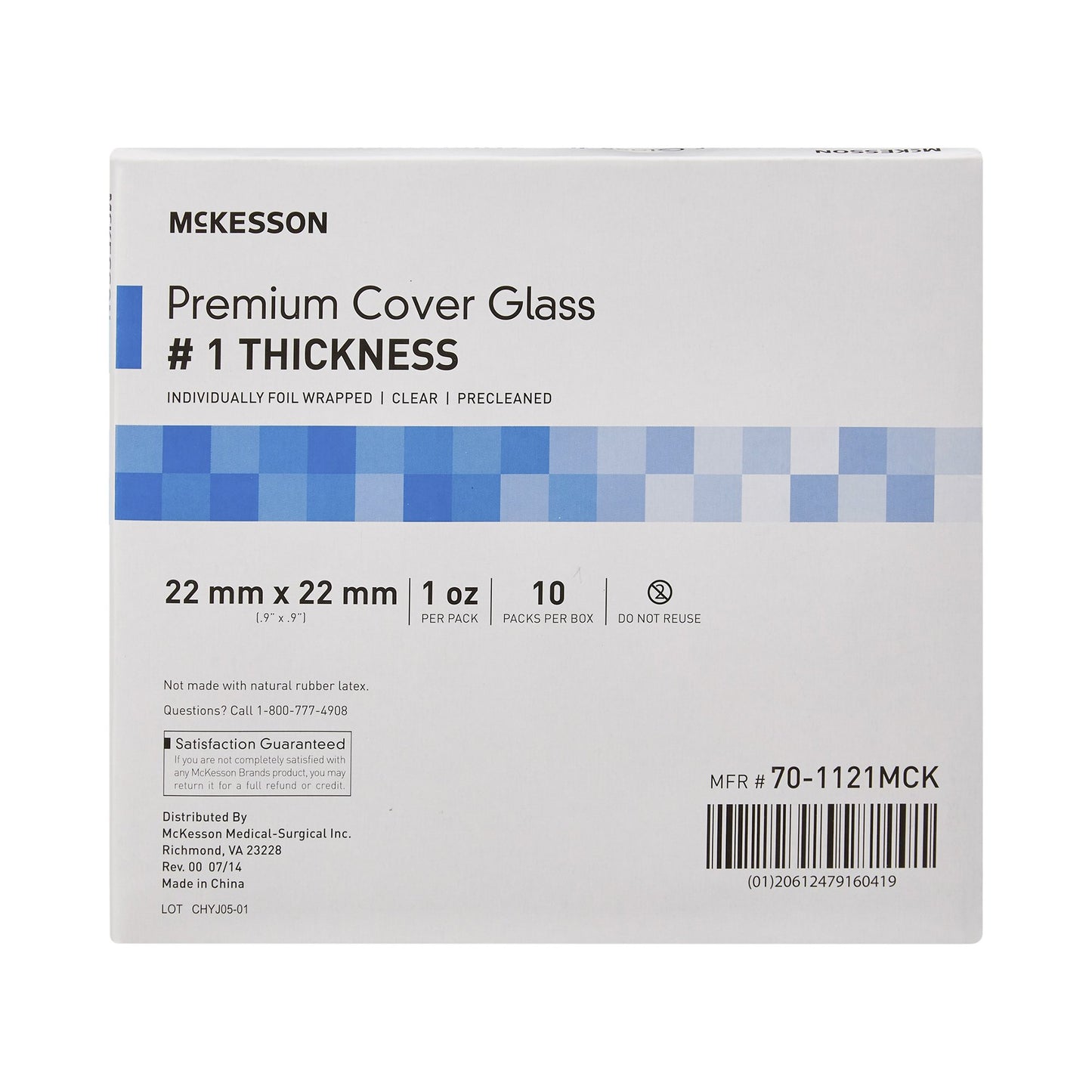 COVER GLASS, #1 PREMIUM 22X22MM