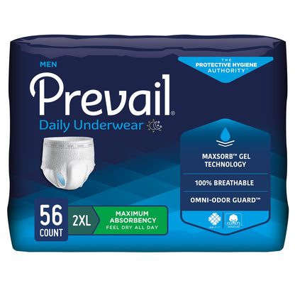 UNDERWEAR, PREVAIL MEN 2XLG 64"-80"