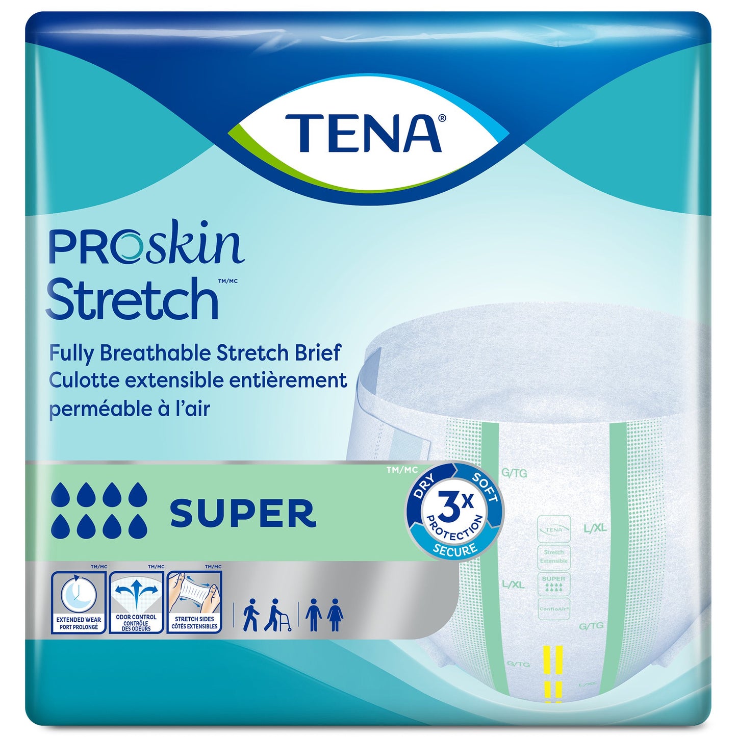 BRIEF, TENA SUPER STRCH MED/REG