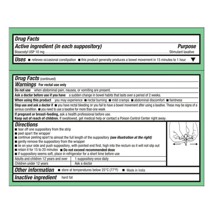 BISACODYL LAX, SUPPOSITORY 10MG