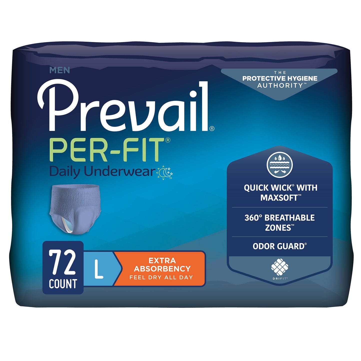UNDERWEAR, PREVAIL PER-FIT MEN44"-58" LG