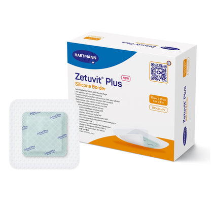 DRESSING, WND ZETUVIT + SAP BRDR SIL ADH 4"X4"