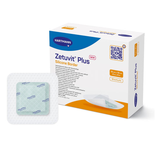 DRESSING, WND ZETUVIT + SAP BRDR SIL ADH 4"X4"