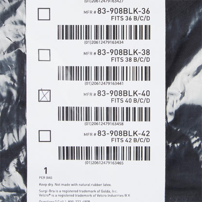 SUPPORT, SURGI-BRA II BREAST COTTON BLK LF 40B/C/D MGM83