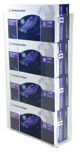 HOLDER, GLOVE BX QUAD ACRYLICCLR