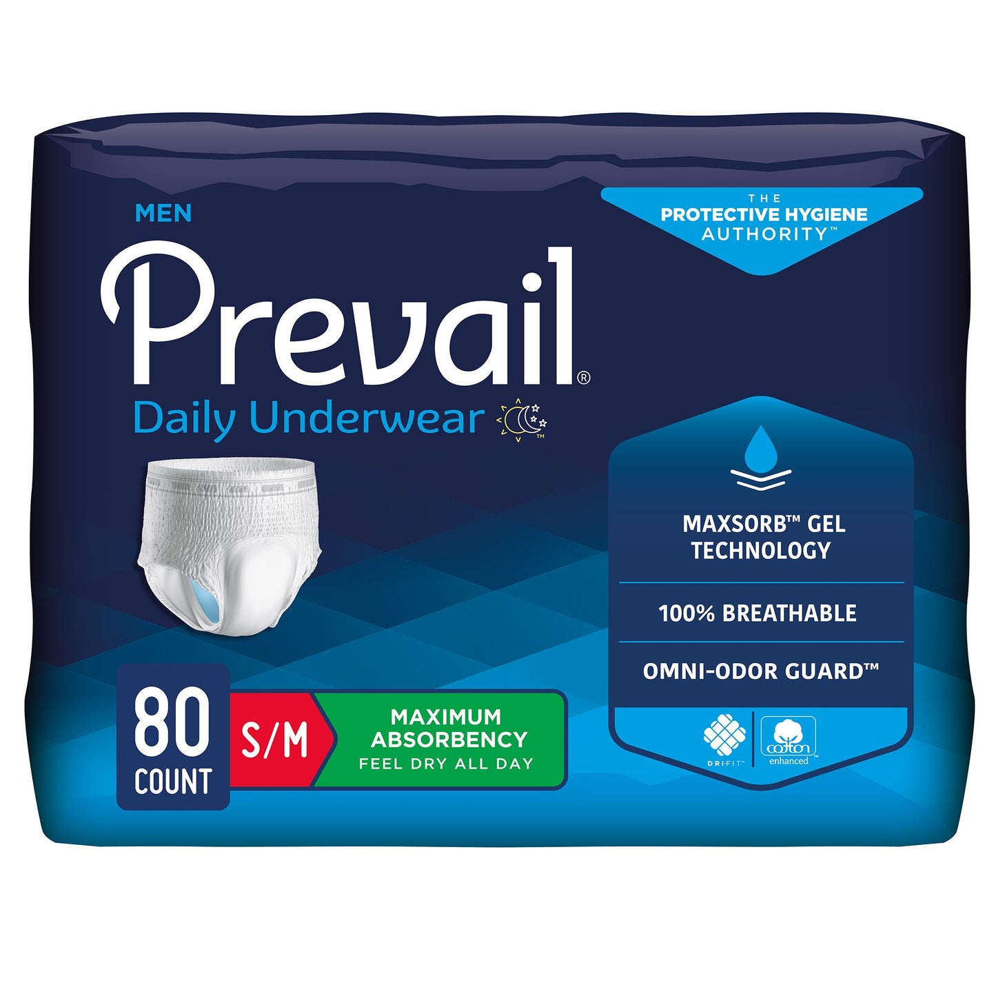 UNDERWEAR, PREVAIL MEN 28"-40"SM/MED