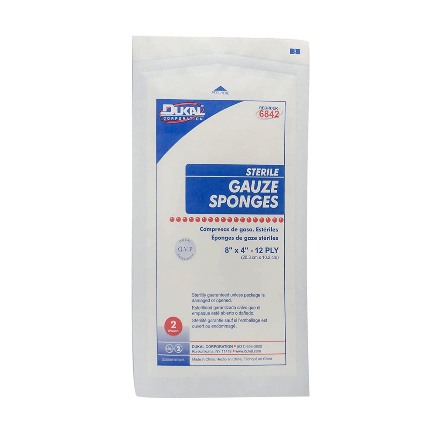 SPONGE, WND CARE GAUZE STR 8X412PLY