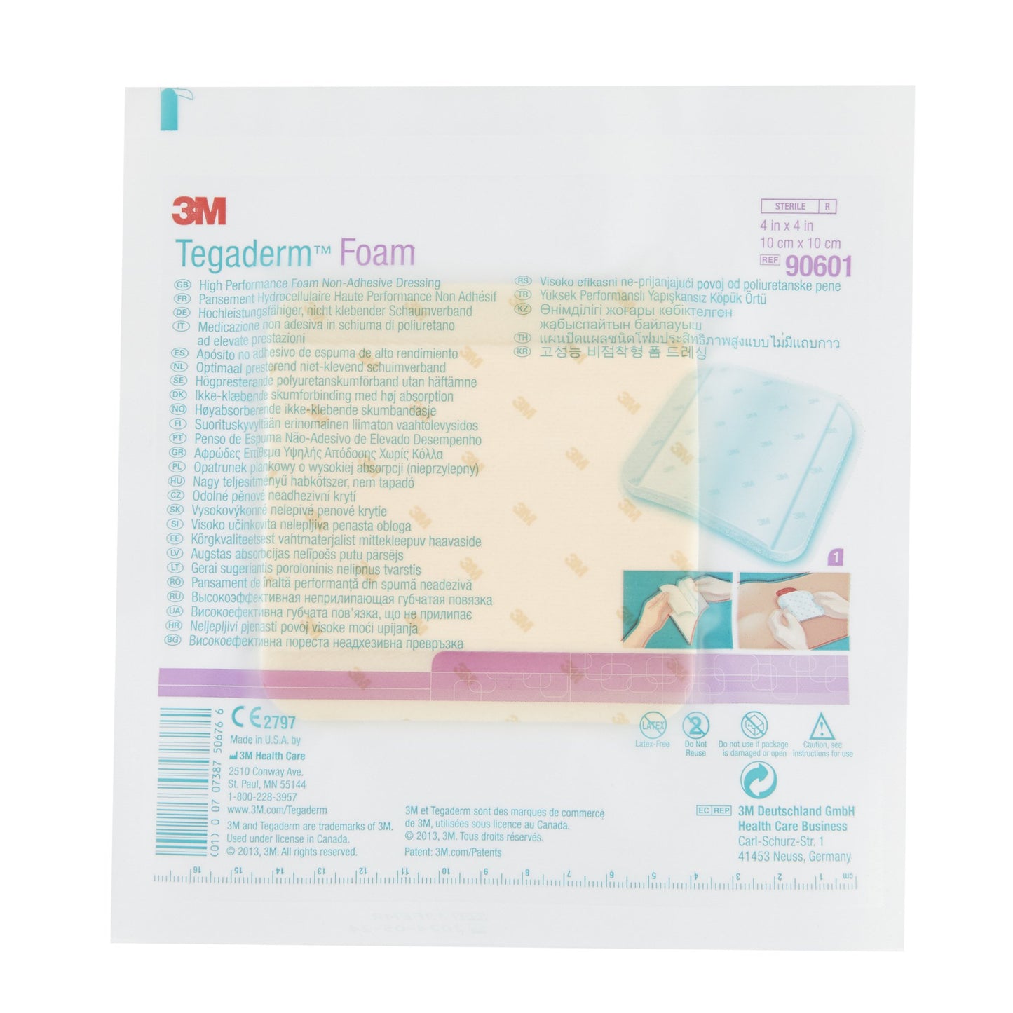 DRESSING, TEGADERM FOAM 4"X4"