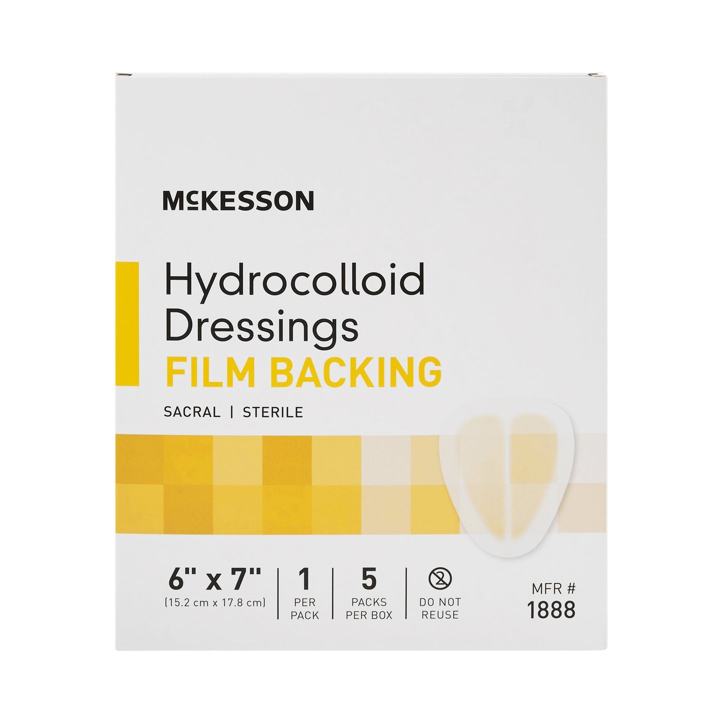 DRESSING, HYDROCOLLOID FILM-BCK STR SACRAL 6X7