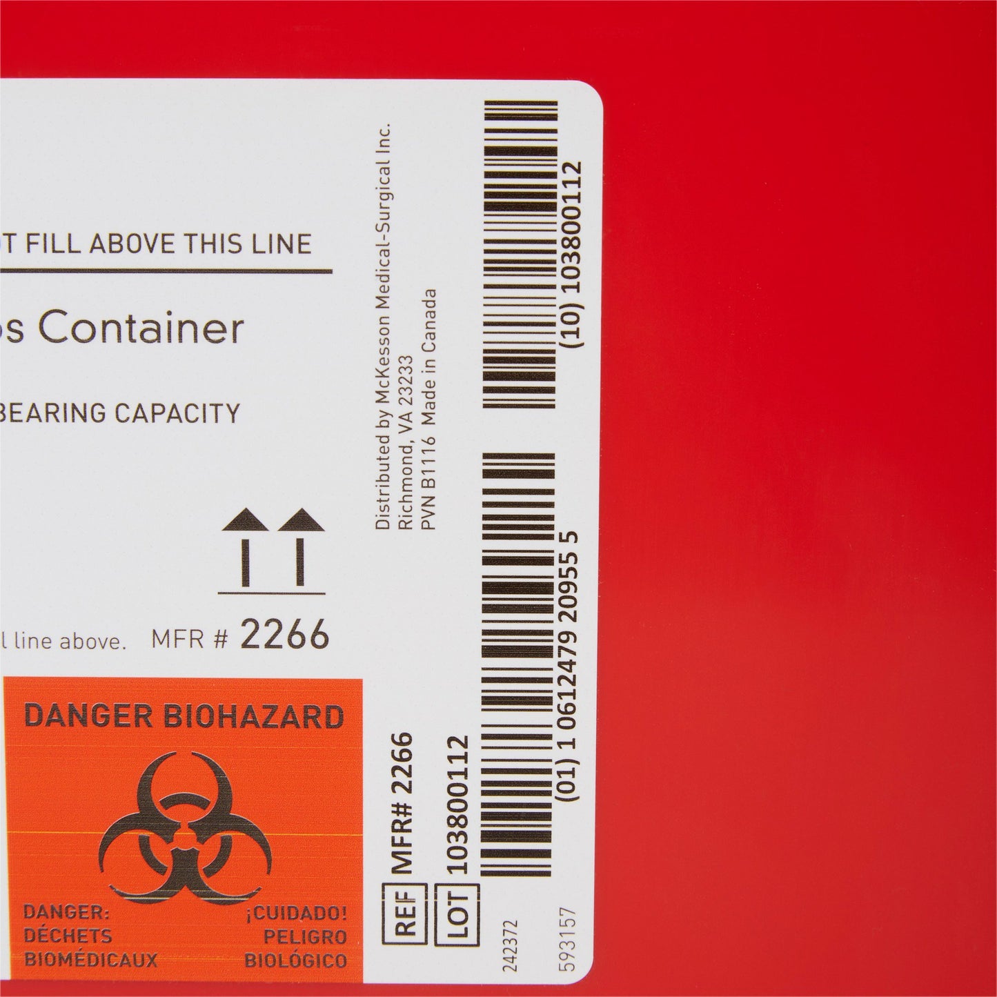 CONTAINER, SHARPS RED 8GL