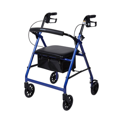 WALKER, ROLLATOR LTWT FOLDINGALUM W/6" WHLS BLU 300LB