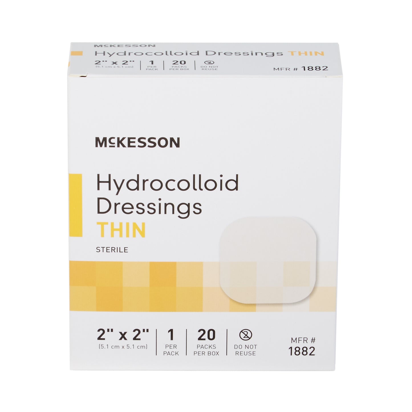 DRESSING, HYDROCOLLOID THIN STR 2"X2"