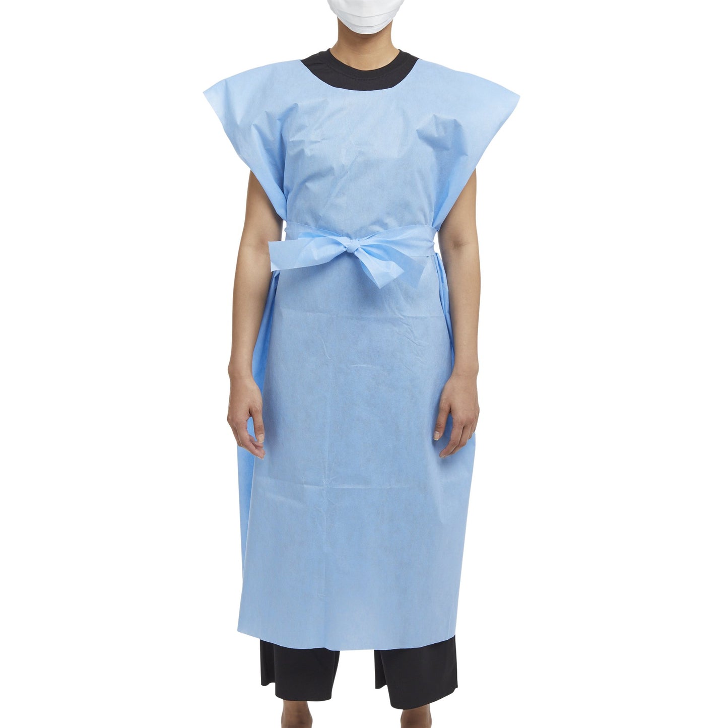 GOWN EXAM XL BLU50/CS SEWN SHOULDER
