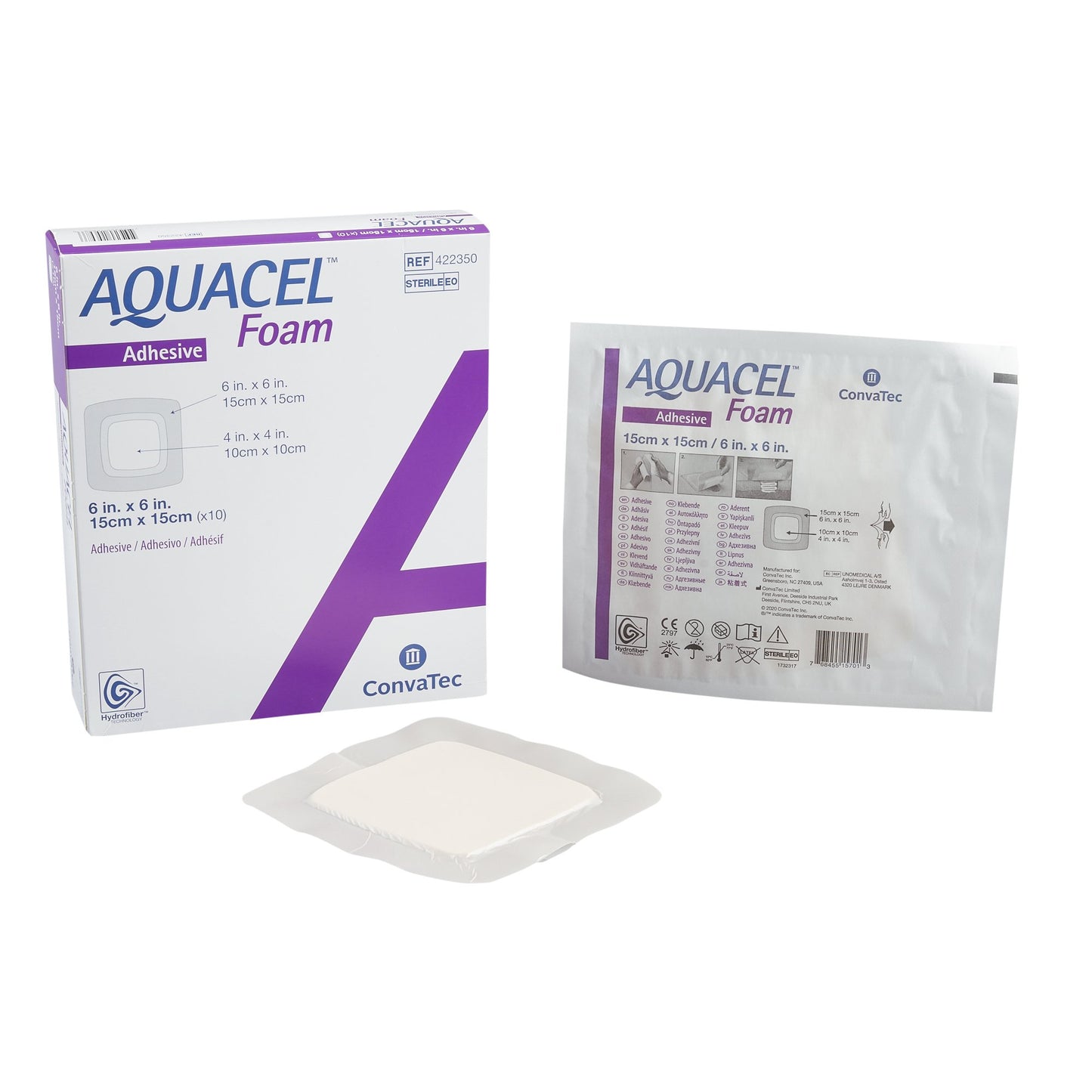 DRESSING, AQUACEL FOAM ADH 6"X6"