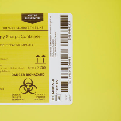 CONTAINER, SHARPS CHEMO YLW 8GL