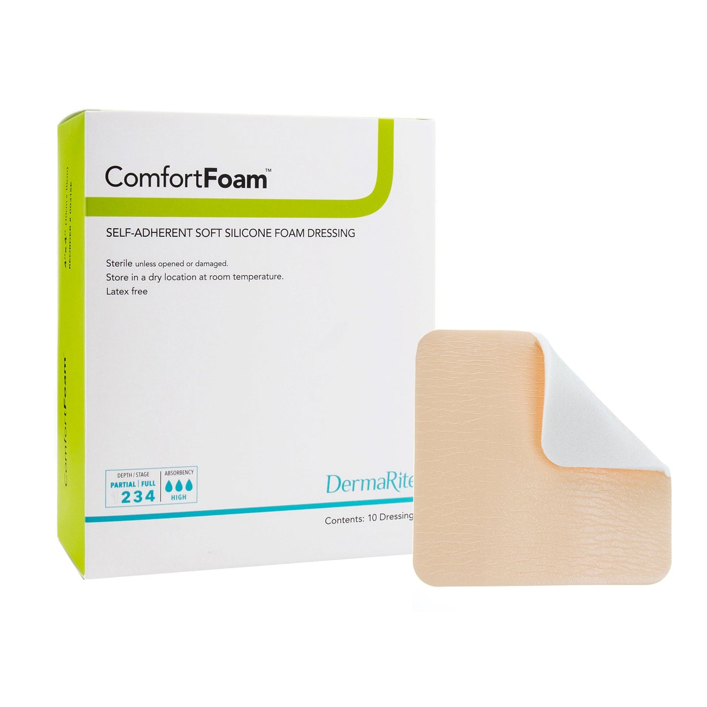 DRESSING, COMFORT FOAM SILCONEW/O BORDER 3"X3"