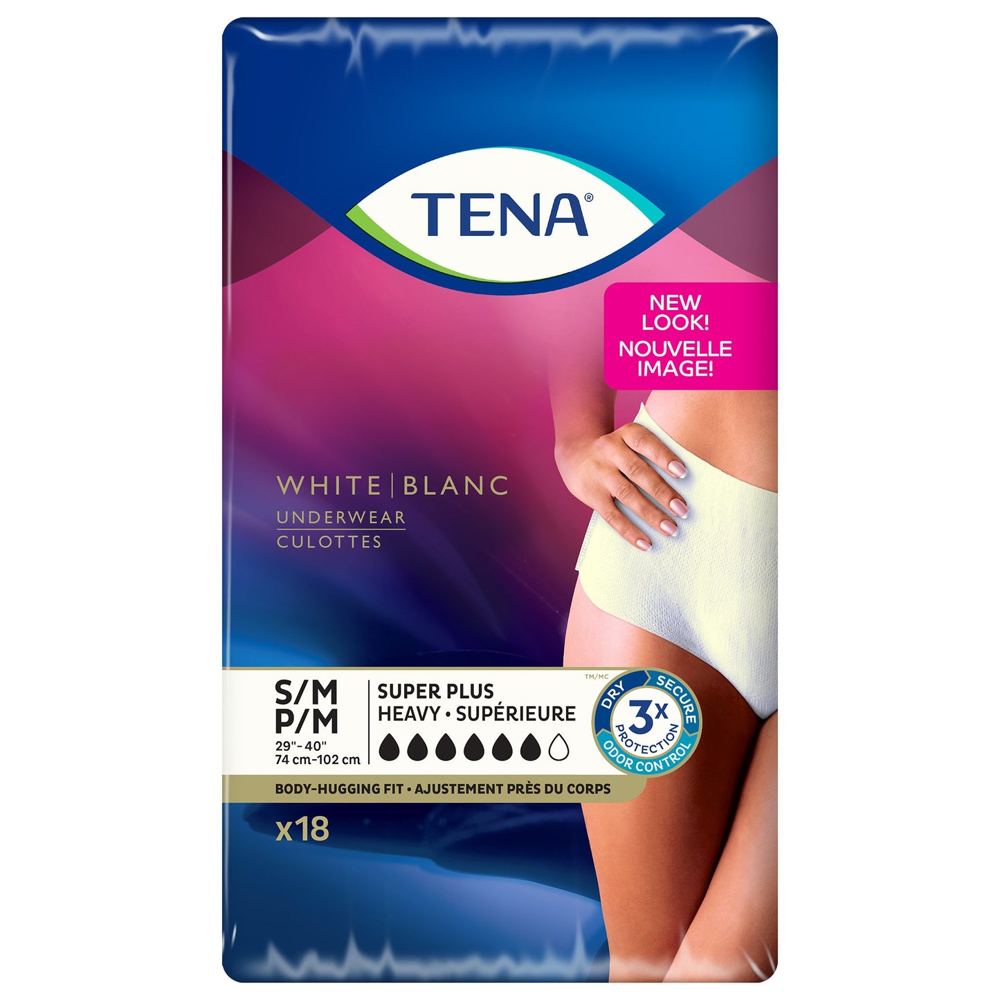 UNDERWEAR, INCONT SUPER PLUS TENA SM/MED