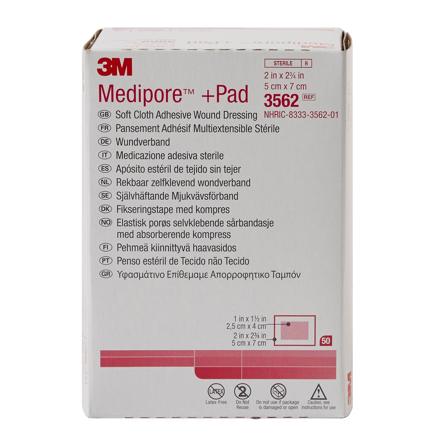 DRESSING, SOFT CLOTH MEDIPORE+PAD 2"X2 3/4"