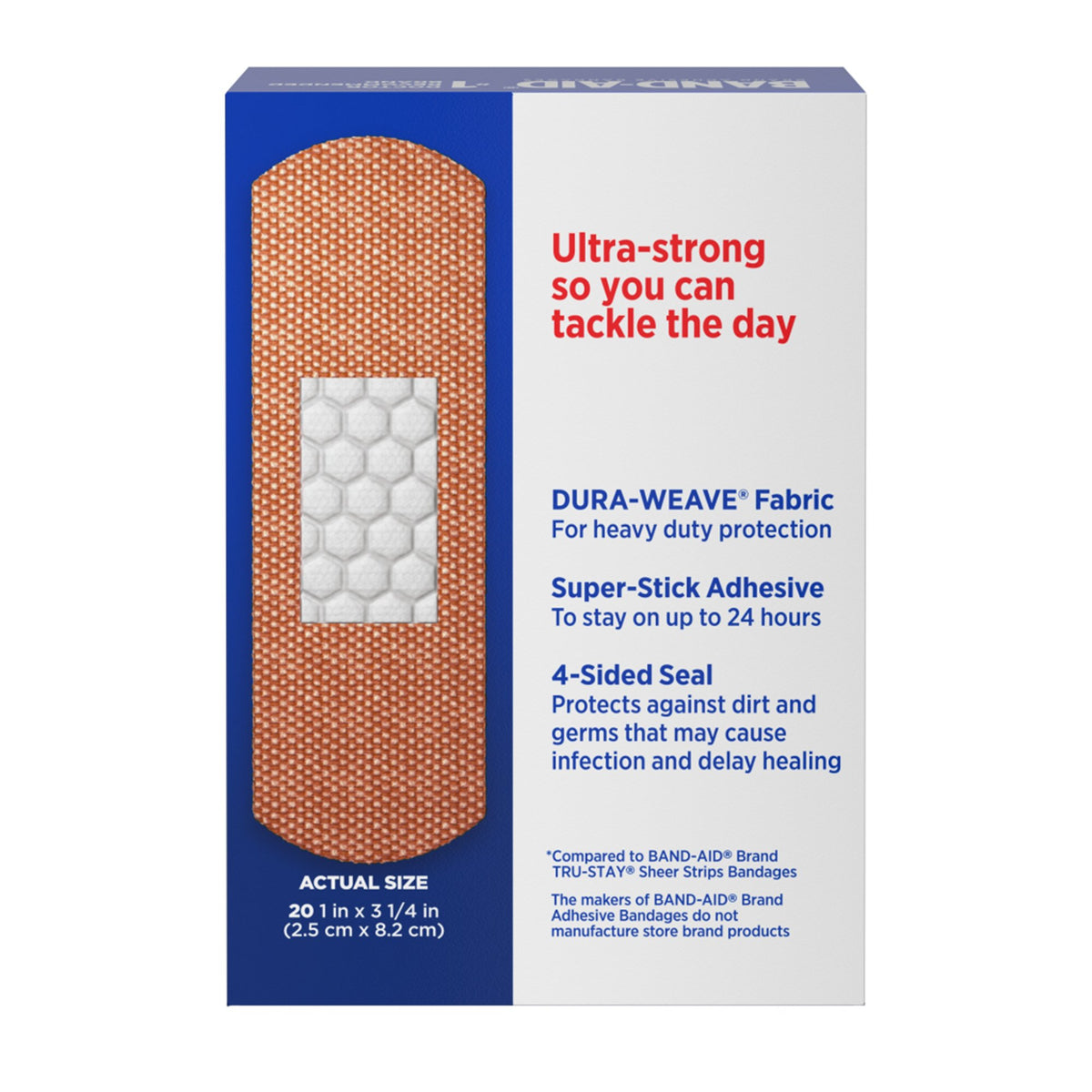 BANDAID, TOUGH STRIP 1"X3 1/4"