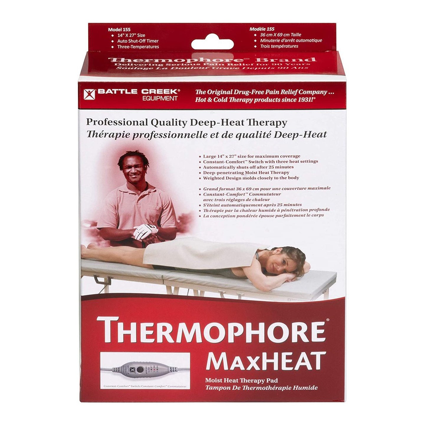 THERMOPHORE PACK, LG W/20MIN TIMER 14"X27" BATCRK