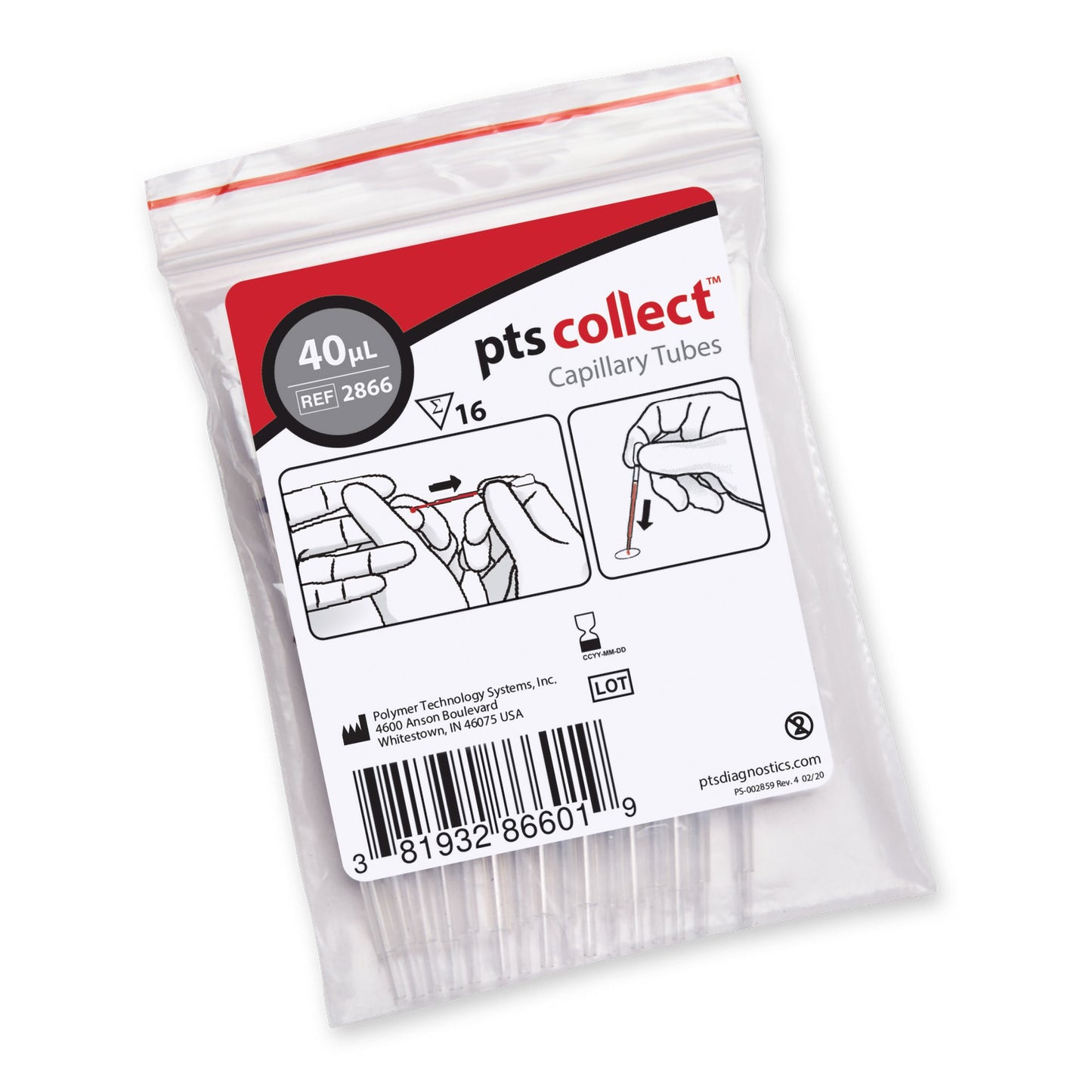 TUBE, CAPILLARY PLAIN BLK 40ULGLS
