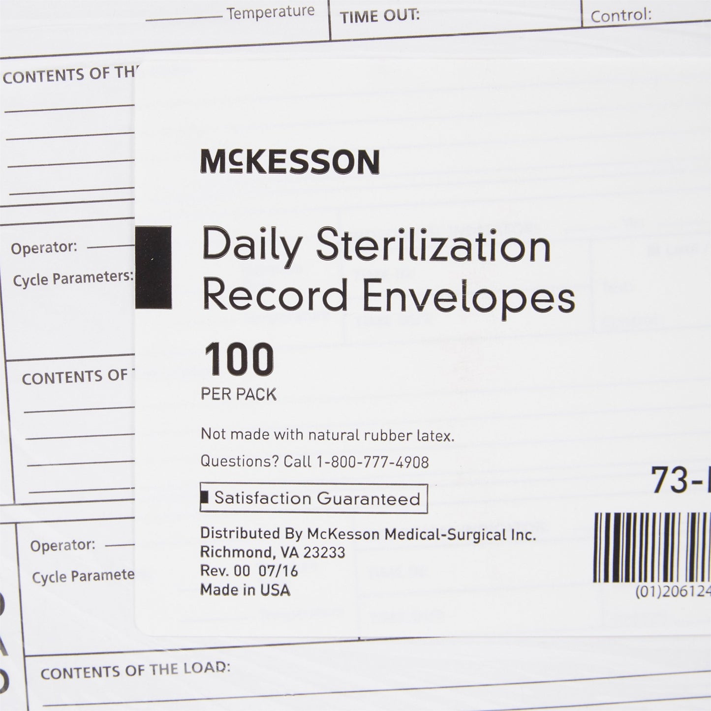 ENVELOPE, STERILIZER RECORD