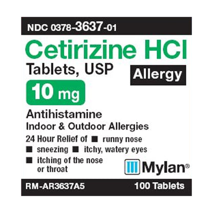 CETIRIZINE HCL, TAB 10MG