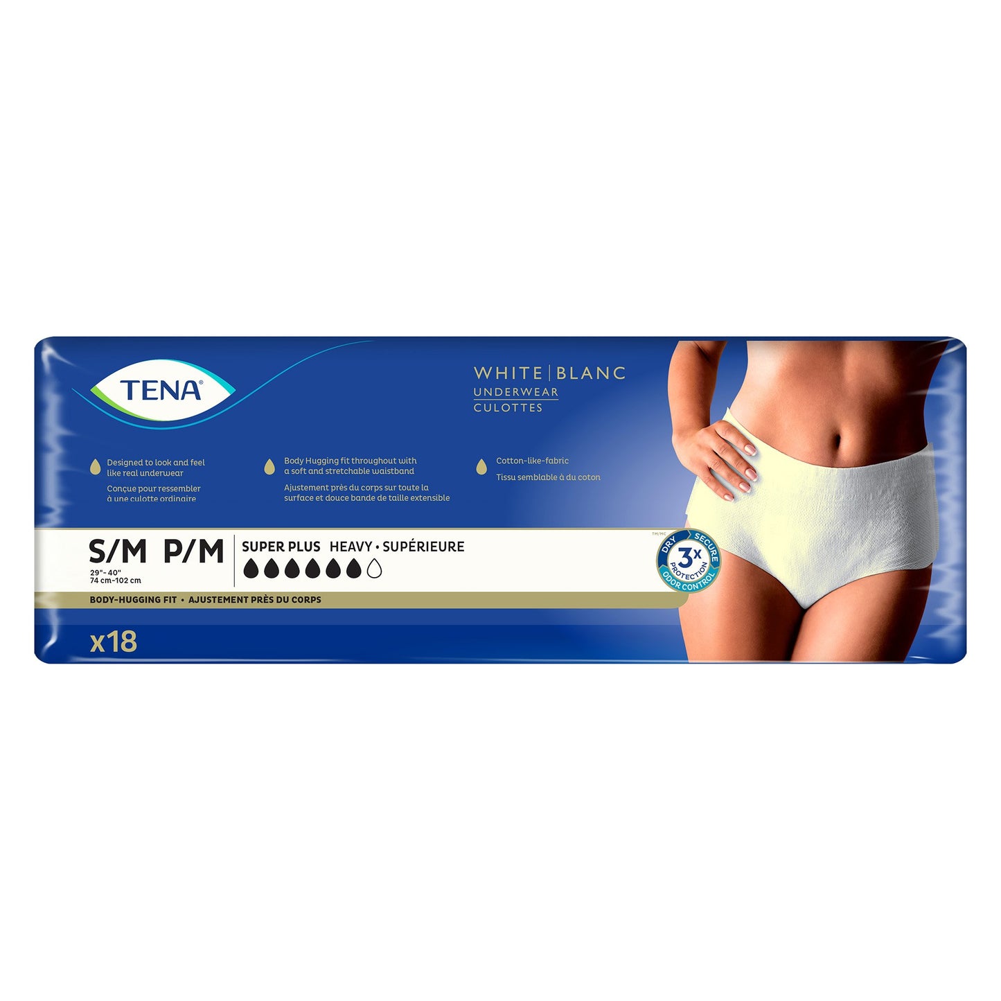 UNDERWEAR, INCONT SUPER PLUS TENA SM/MED