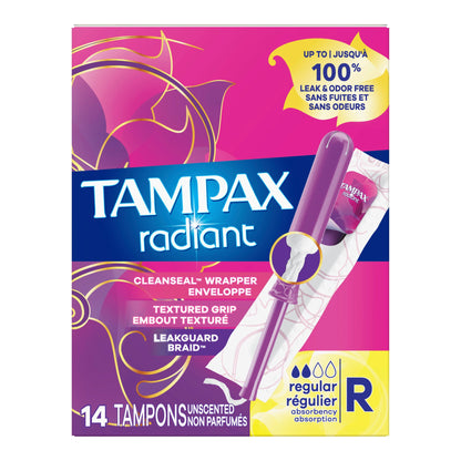 TAMPON, TAMPAX RADIANT APPL REG UNSCNTD