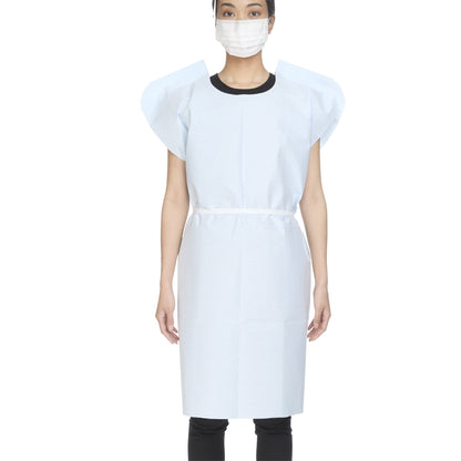 GOWN, EXAM T/P/T F/B OPN BLU 30X42