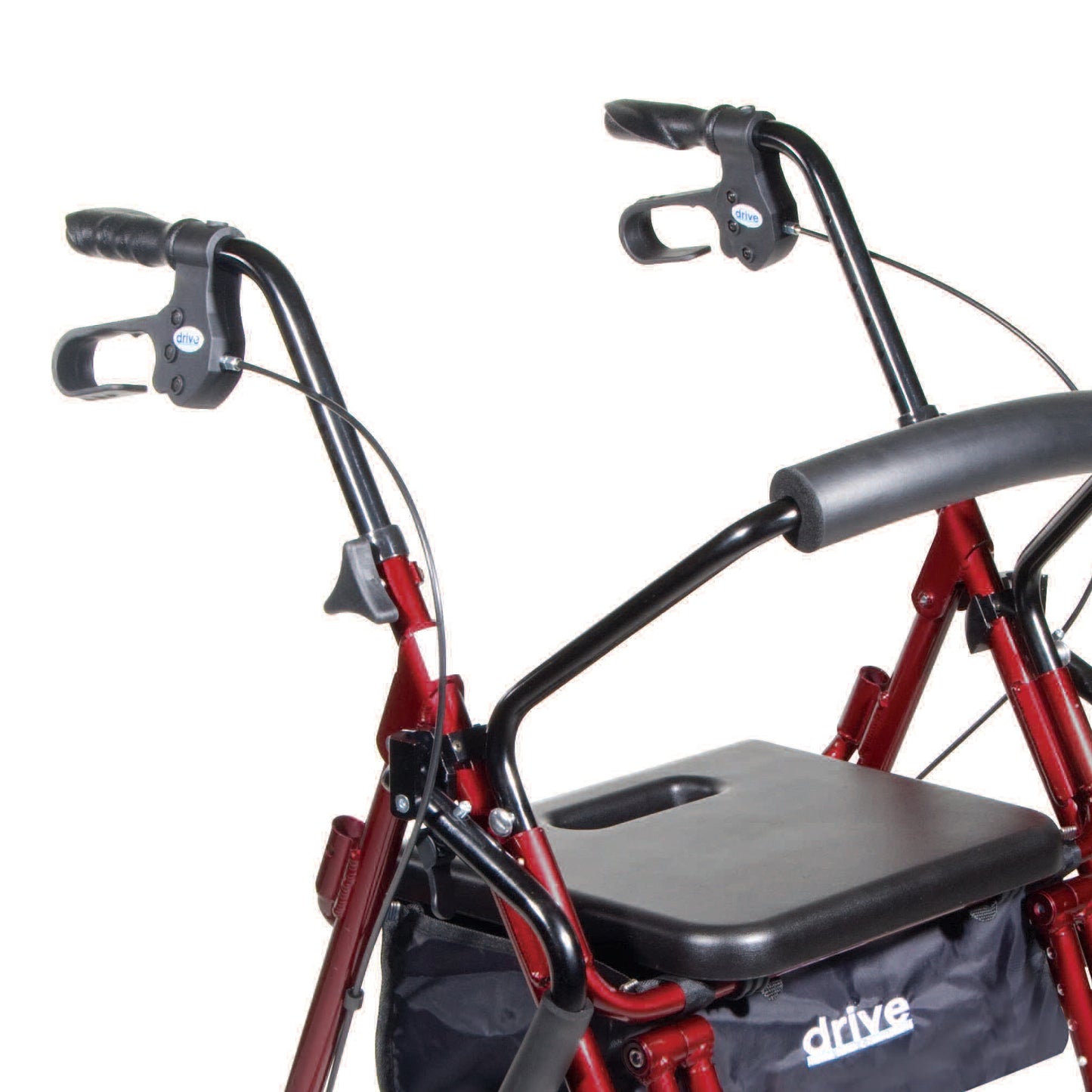CHAIR, ROLLATOR/TRANSFER BURGUNDY W/8" CASTERS DRVMED