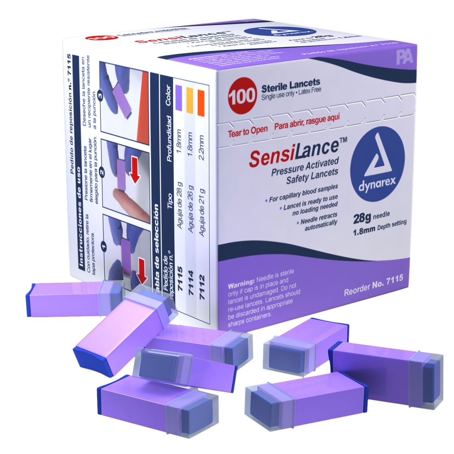 LANCET, BLD SENSILANCE PRESS ACTIVATED 28G
