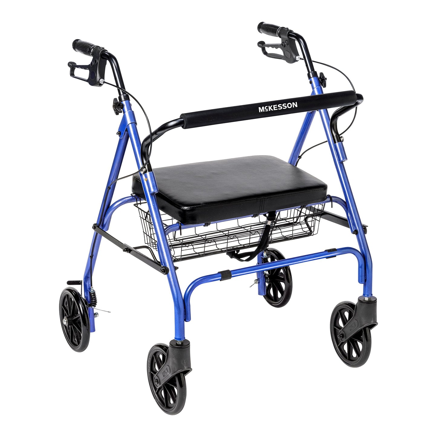 ROLLATOR, BARIATRIC FLDING STEEL 8" WHEELS BLU 500LB