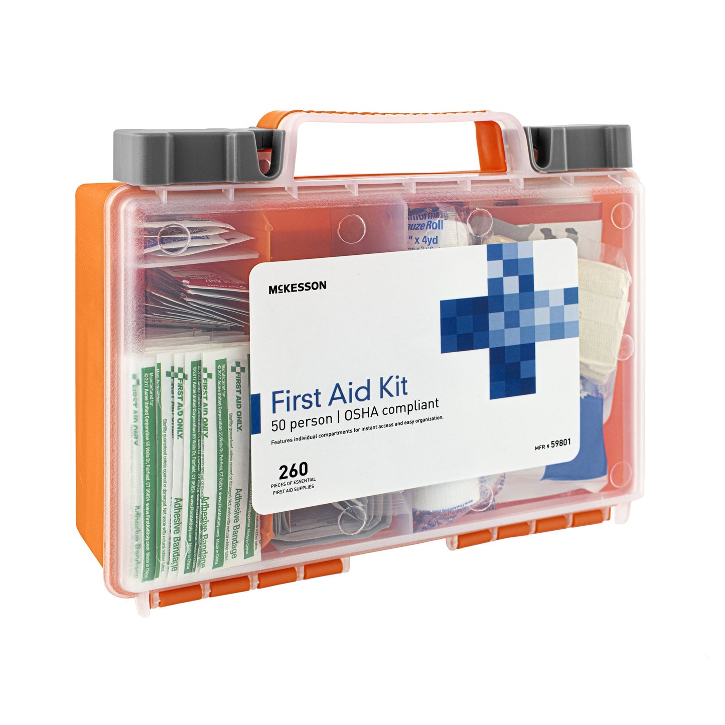 FIRST AID KIT, 50 PERSON PLASTIC
