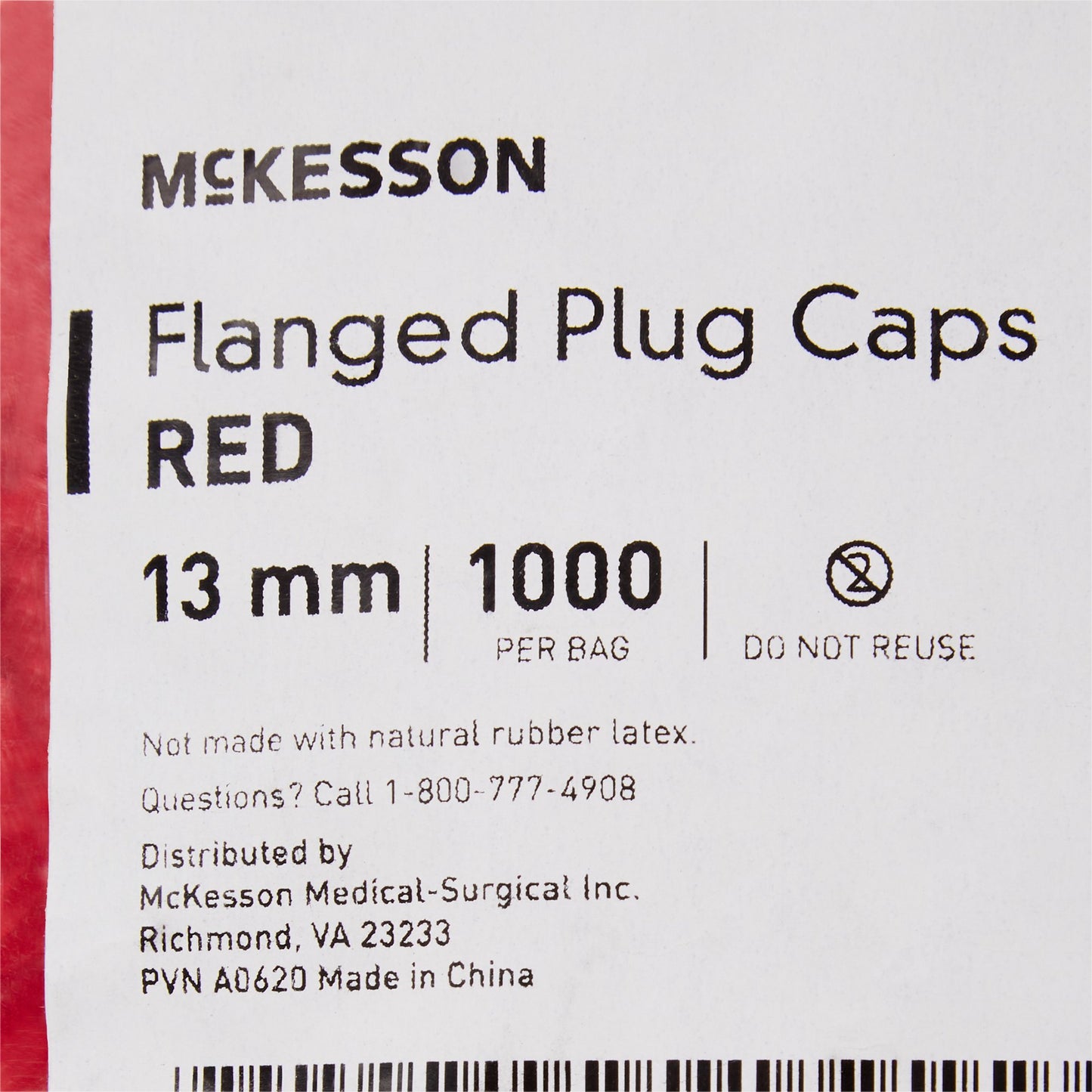 CAP, VAC TUBE RED 13MM