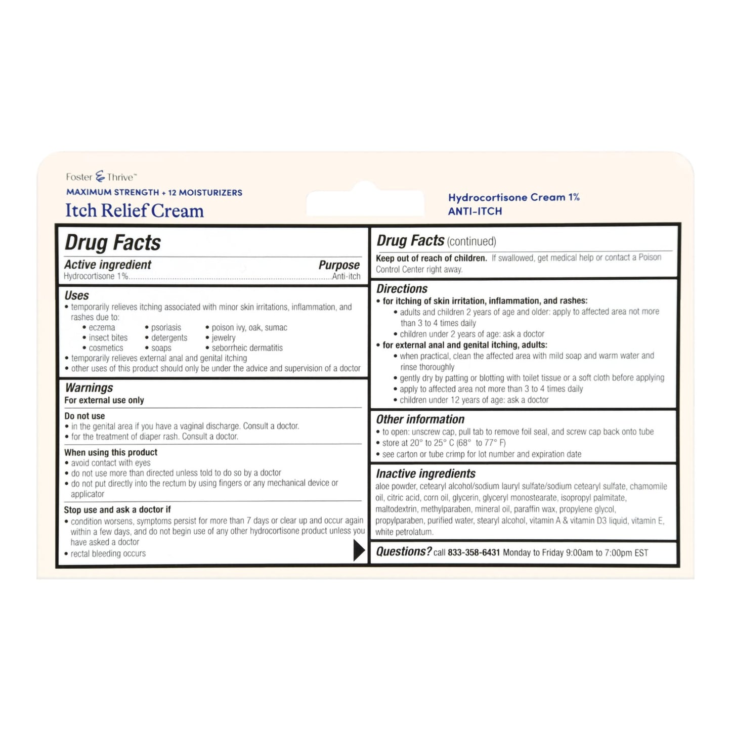 HYDROCORTISONE, CRM FT SM MAXSTRNTH 1% 1OZ
