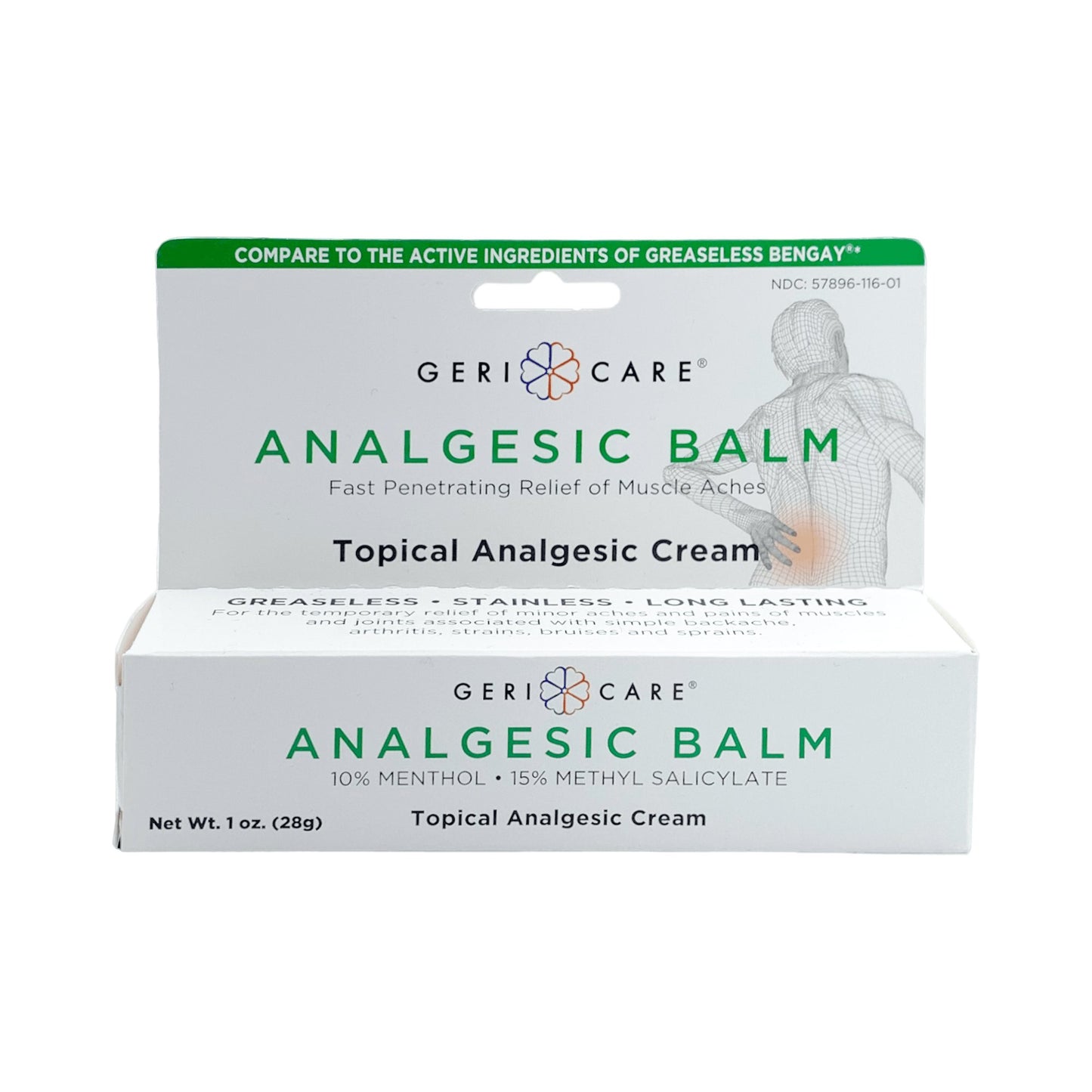 CREAM, ANALGESIC RUB GREASELESS 1OZ