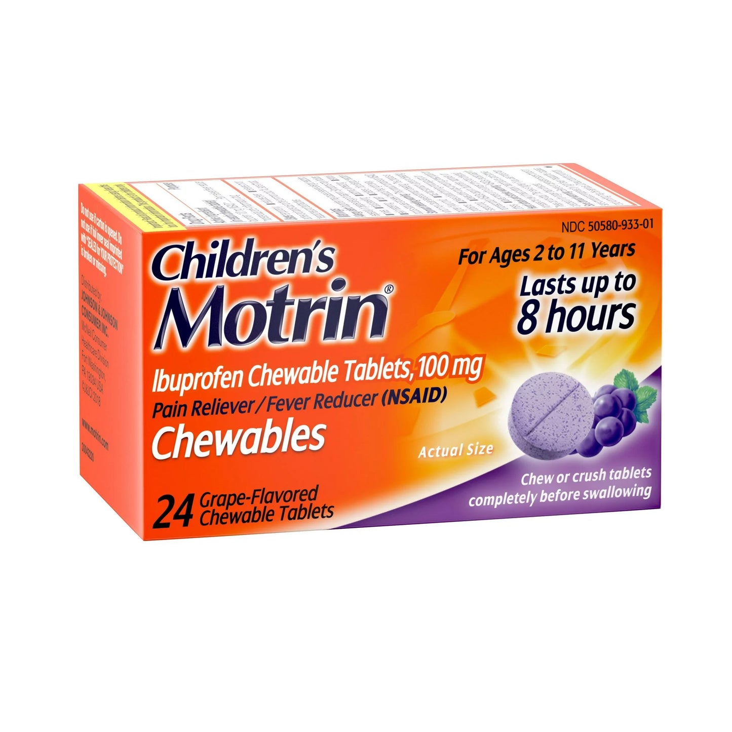 MOTRIN, TAB CHEWABLE CHLD GRAPE 100MG