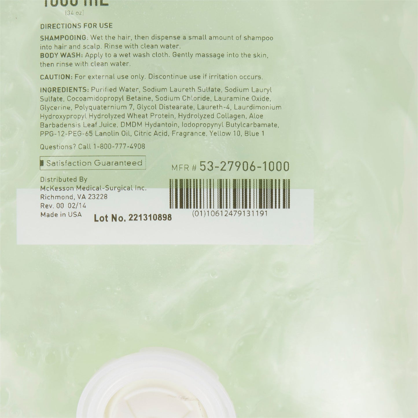SHAMPOO, HAIR/BODY COND CUCUMDISC 1000ML