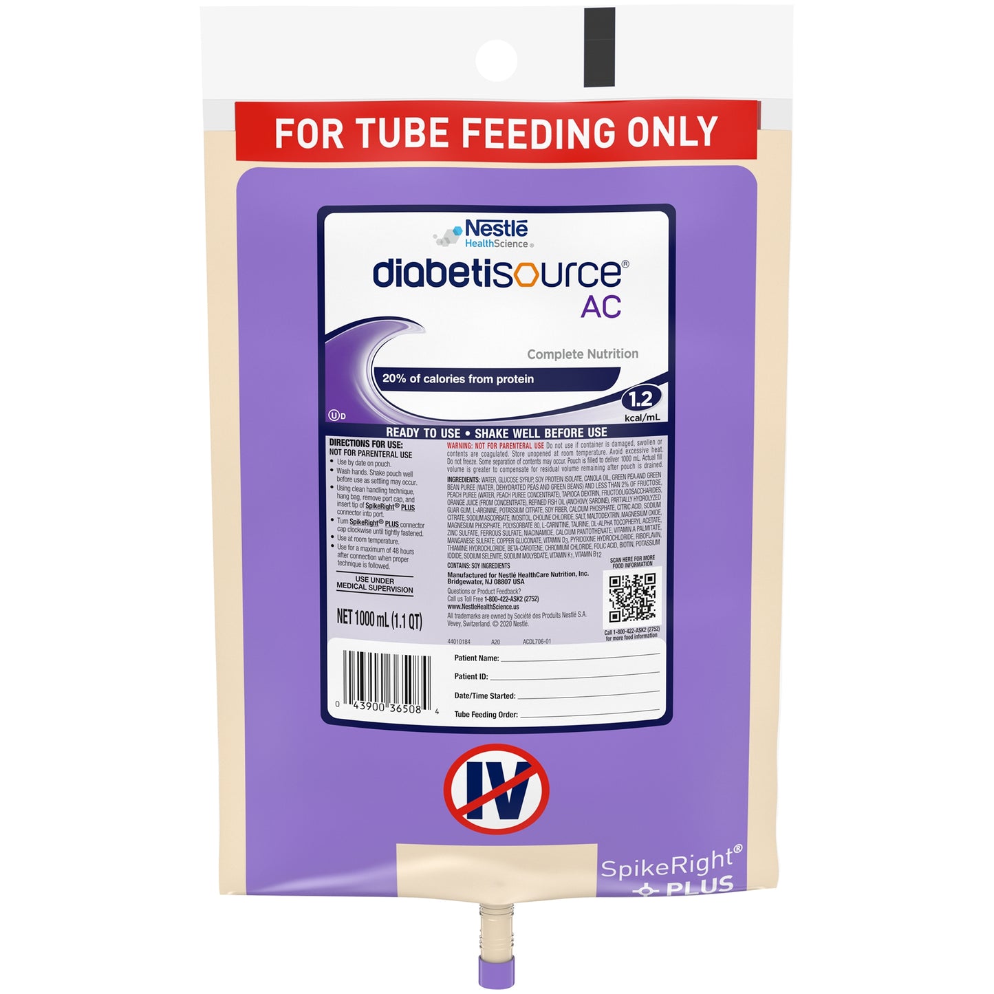 DIABETISOURCE AC, CLSD SYSTEM1000ML