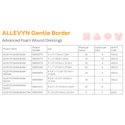 DRESSING, GENTLE BRDR ALLEVYN6 3/4X7 1/16